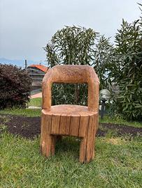 Sedia artigianale in legno massello