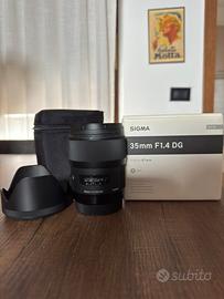 Obbiettivo 35mm 1.4 Sigma-Canon