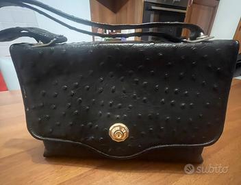 Borsa in pelle vintage nera