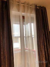 Tende doppie bianche e marrone