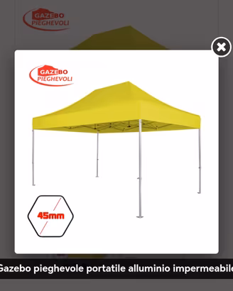 gazebo in alluminio 3x4,5 modello professionale