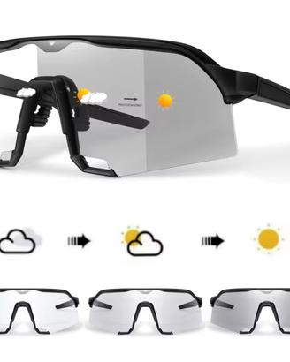 NUOVI Occhiali Fotocromatici 2 in 1 Corsa Bici