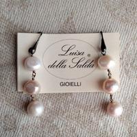 Orecchini 3 perle / Argento placcato oro /