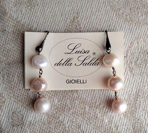 Orecchini 3 perle / Argento placcato oro /