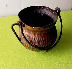 Piccolo Paiolo Calderone Rame Treppiede Vintage 