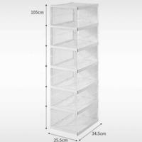 Scarpiera Pieghevole Trasparente a 6 Livelli