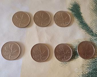 Set monete 20 lire  1970/72/73/74/75/76/77
