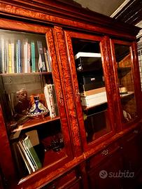 Libreria inglese  di pregio  radica di mogano