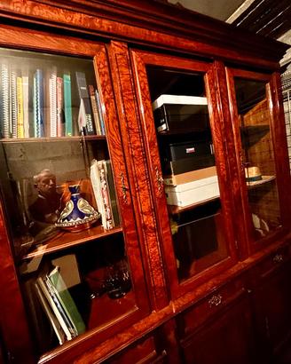 Libreria inglese  di pregio  radica di mogano