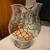 caraffa vetro fatta e dipinta a mano