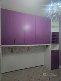 armadio a ponte 5 ante per bambina 