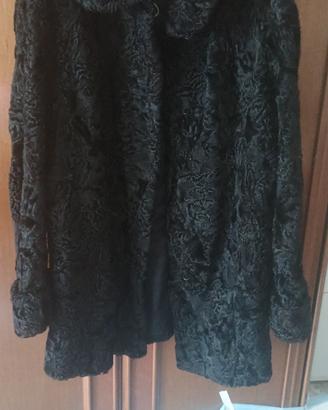 giacca trequarti nera astrakan come nuova