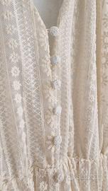 Desigual abito in pizzo color crema