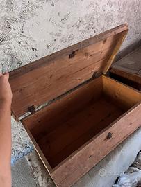 Cassapanca rustica legno inizi ‘900 da restaurar