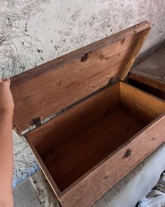Cassapanca rustica legno inizi ‘900 da restaurar