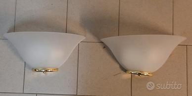 Lampade applique vetro satinato e oro