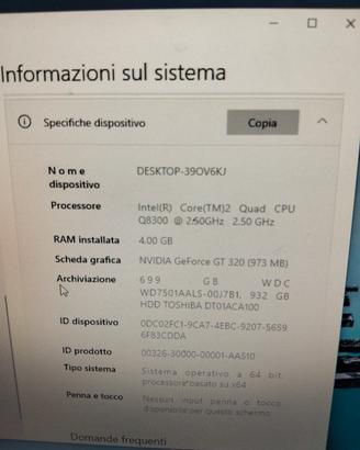 postazione PC fisso completo