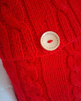 Copri cuscino lavorato a maglia rosso 40x40