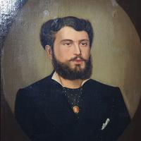 Quadro con dipinto a olio dei primi 900