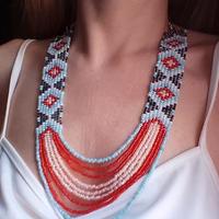 Collana etnica tribale lunga nativi Americani 