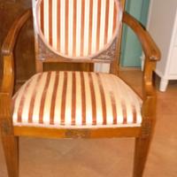  n 6 sedie  di mogano con tessuto  velluto 