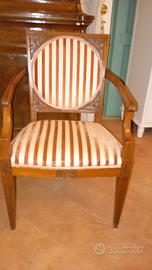  n 6 sedie  di mogano con tessuto  velluto 