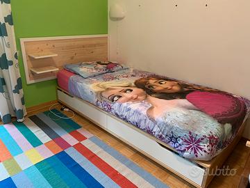 Letto singolo con cassetti IKEA MANDAL e testiera