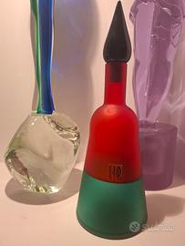 bottiglia originale in vetro di Murano Lip anni 90