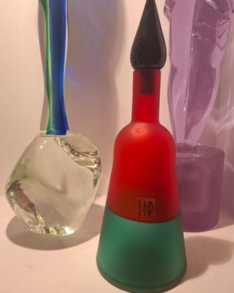 bottiglia originale in vetro di Murano Lip anni 90