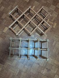 Coppia portabottiglie vino in legno