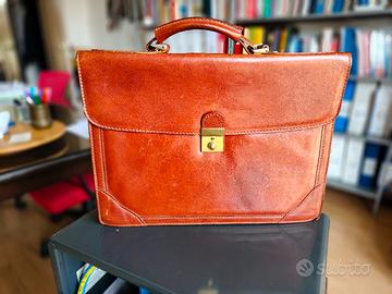 Borsa porta documenti vintage in pelle