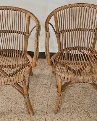 poltrone vintage in rattan modello M753