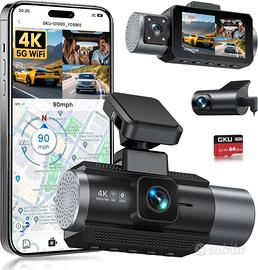 GKU 3 Canali Dash Cam Auto, 4K+1080P+1080P