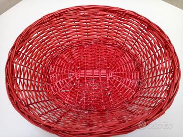 Cesto in vimini colore rosso