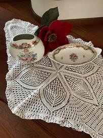 Vaso e piattino in Limoges vintage in porcellana