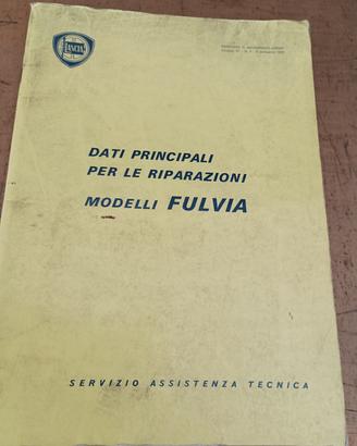 MANUALE TECNICO ORIGINALE LANCIA FULVIA 