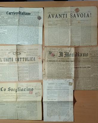 Lotto 38 giornali  francobolli  dal 1855 a 1949