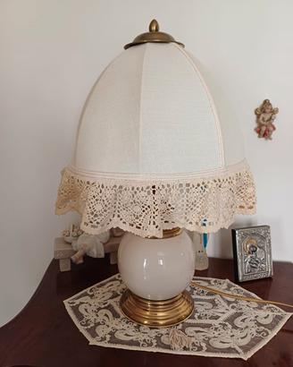 Tre abajour in ceramica ed ottone