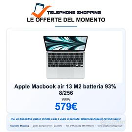 Apple Macbook air 13 M2 batteria 93% 8/256