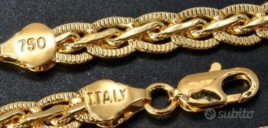 Splendida collana cm50 PLACCATA ORO18K 