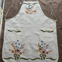 Grembiale da cucina vintage tela e stampa a mano