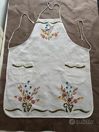 Grembiale da cucina vintage tela e stampa a mano