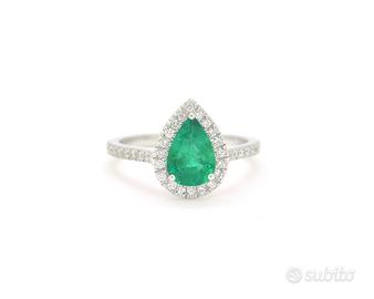 Anello con smeraldo Zambia 1,04 Carati