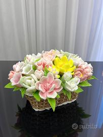  cesto di fiori di sapone artigianali 