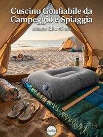 Cuscino gonfiabile da campeggio e spiaggia 30 x 45