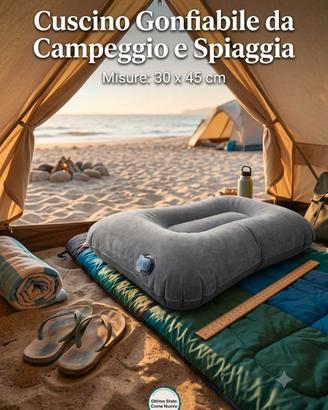 Cuscino gonfiabile da campeggio e spiaggia 30 x 45