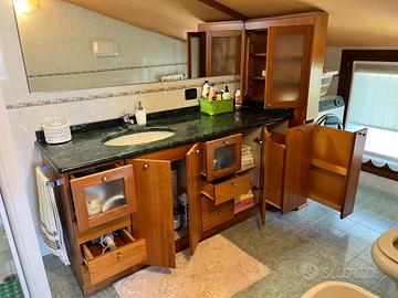 Mobile Bagno Completo in Legno con Top in Marmo