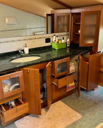 Mobile Bagno Completo in Legno con Top in Marmo