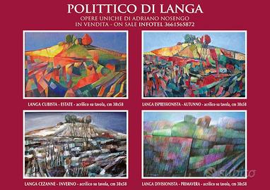 4 DIPINTI DI ARTE CONTEMPORANEA - POLITTICO