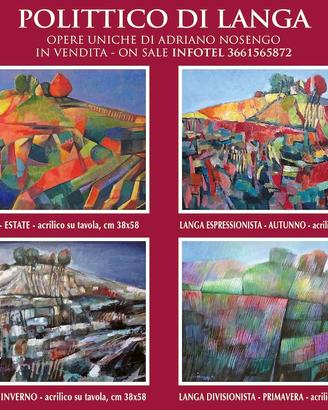 4 DIPINTI DI ARTE CONTEMPORANEA - POLITTICO